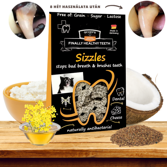 QCHEFS Fogtisztító jutalomfalat kutyáknak - Sizzles 65 gramm