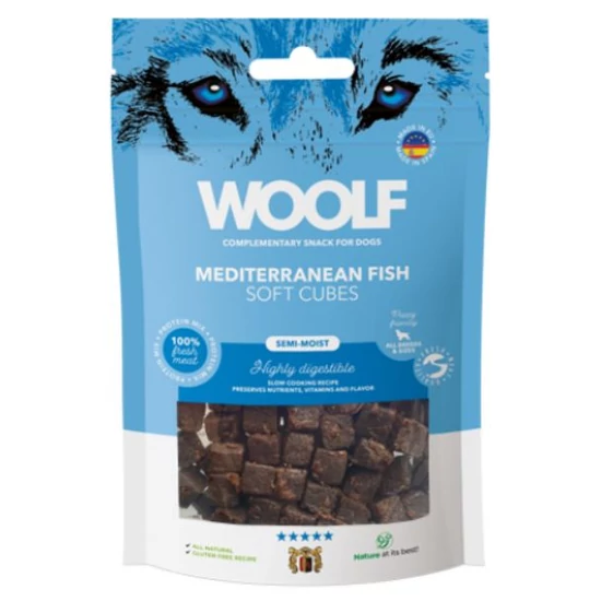 WOOLF Mediterrán Halas Soft Cubes - puha jutalomfalat 100 g